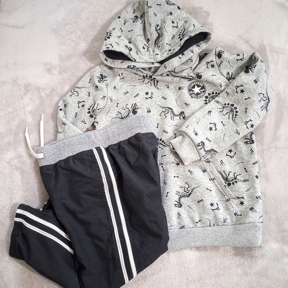 Converse Dinosaur Hoodie Oshkosh Track Pants Jogger Pants Outfit 4T